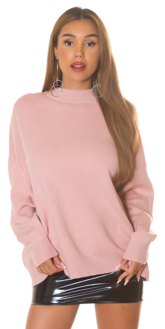 Gebreide sweater-trui angel wings met glitter roze